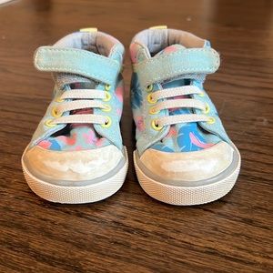 See Kai Run Tropical Blue High Top Sneakers - Size 4